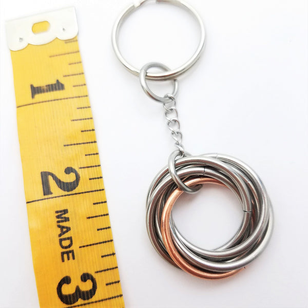 Möbii® KEYCHAIN, Stainless Steel and Copper: Fidget EDC Keychain Fob f –  Steel Lynx