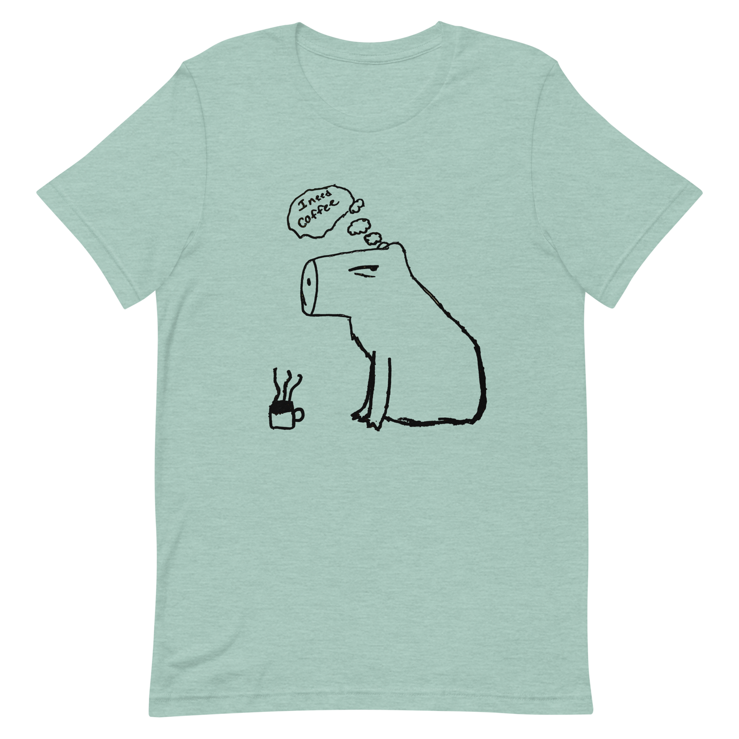 CoffeeBara - Capybara Coffee - Lil' Lynx Collection - Soft Spun - Extra Soft - Unisex T-Shirt - Multiple Bright Colors