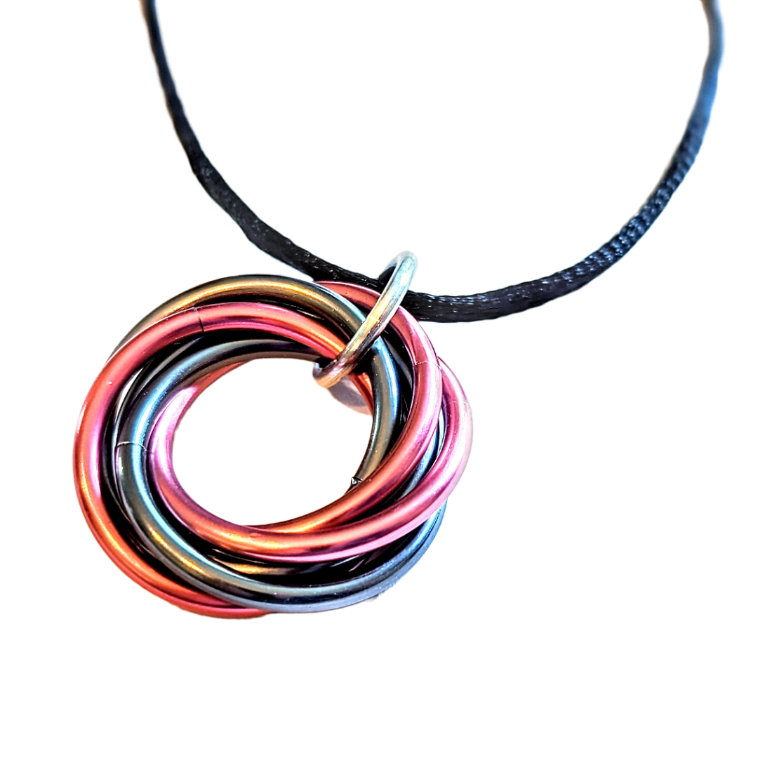 Mobii® Necklaces (MULTICOLOR) Pendant Combos, Fidget Infinity Loop Forever Spiral Jewelry