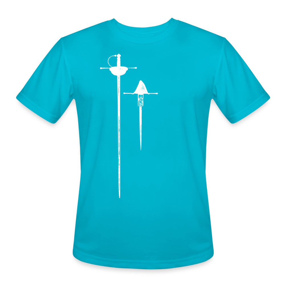 Rapier and Dagger - Men’s Moisture Wicking Performance T-Shirt - turquoise