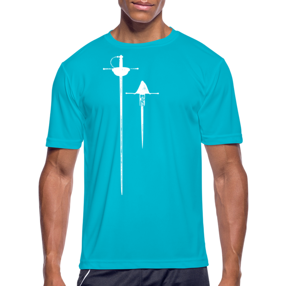 Rapier and Dagger - Men’s Moisture Wicking Performance T-Shirt - turquoise